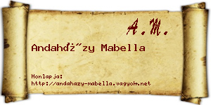 Andaházy Mabella névjegykártya